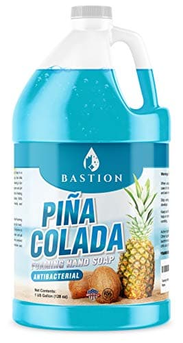 Bastion Foaming Antibacterial Hand Soap Pina Colada Scented Refill 1 Gallon 128 oz Bulk Hand Wash