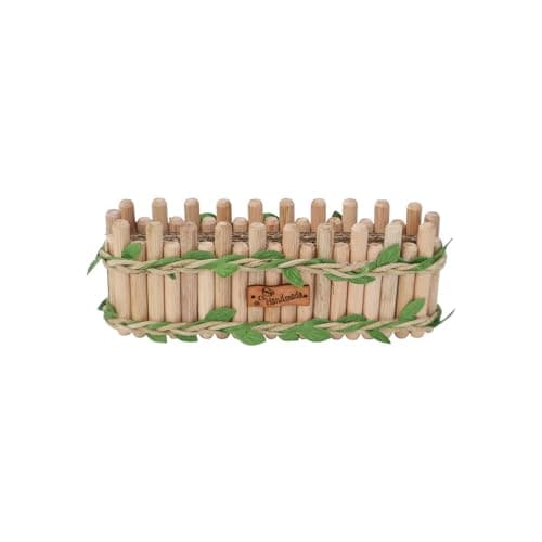 Hamster Cage Sprays Flower Foraging Holder - Natural Wood Feeding Stand, Small Pet Habitat Accessories for Hamsters Mouse Guinea Pig Dwarf Gerbils Syrian Mice (Rectangle Shape)