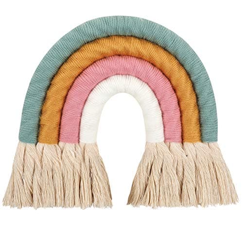 Handmade Macrame Rainbow Wall Decor for Nursery Kids Room Home Decor