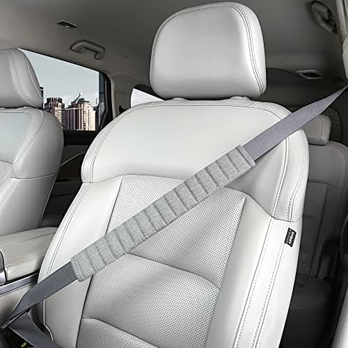 HighnessHwoo Car Seatbelt Covers Cushion Shoulder Pads Protector Sleeve for Adults, Auto Extra Long Seat Belt Strap Cover Decorations for Women, Kids, Honda, Trucks Accessories, 1pc, 15.5in, Gray