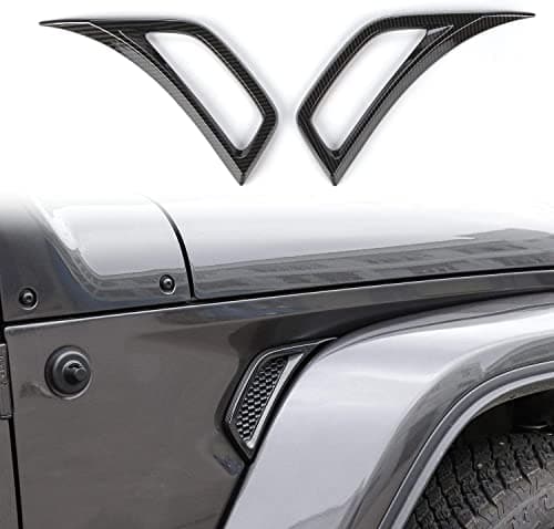 Voodonala for Jeep JL ABS Carbon Fiber Side Air Conditioning Vent Outlet Decoration Trim for 20182025 Jeep Wrangler JL JLU Gladiator JT 4xe