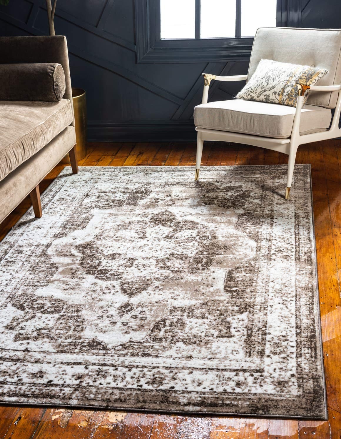 Unique Loom Sofia Collection Area Rug Salle Garnier 7 1 x 10 Rectangle Light Brown Brown