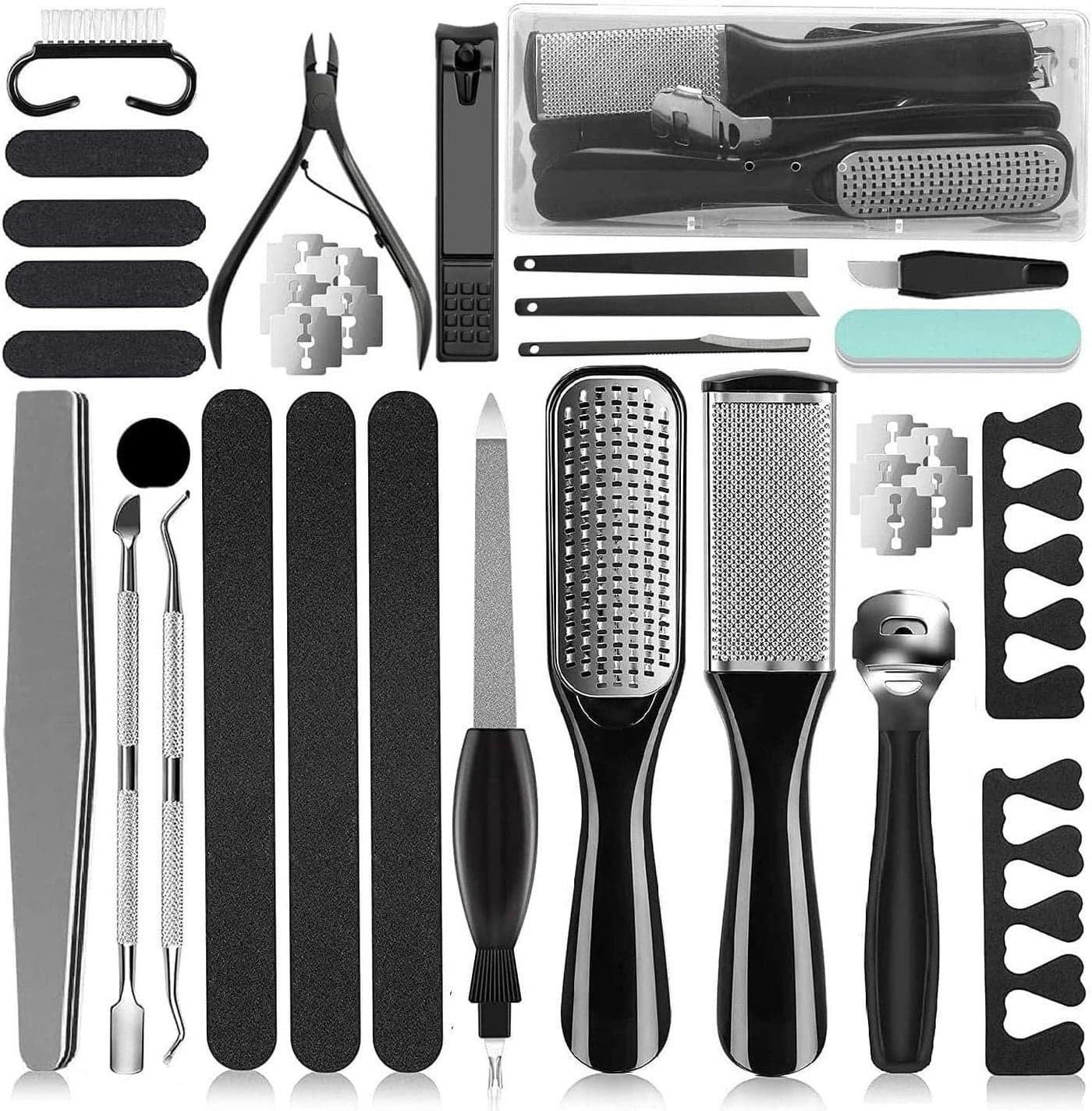 36 in 1 Pedicure Kit Professional Pedicure Tools Foot Rasp Foot Dead Skin Remover for Home Salon Care