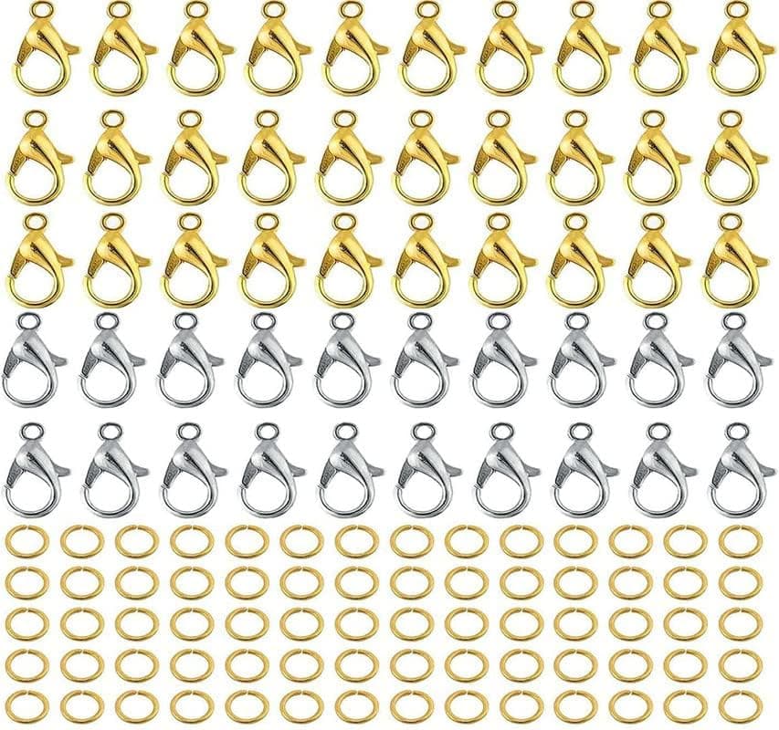 DIY Crafts 10 Pcs, Antique Silver, Alloy Lobster Claw Clasps Open Jump Rings, Necklace Fasteners Hook Lobster Jewelry Clasps Lobster Claw Clasps Bracelet Necklace C(10 Pcs, Antique Silver)