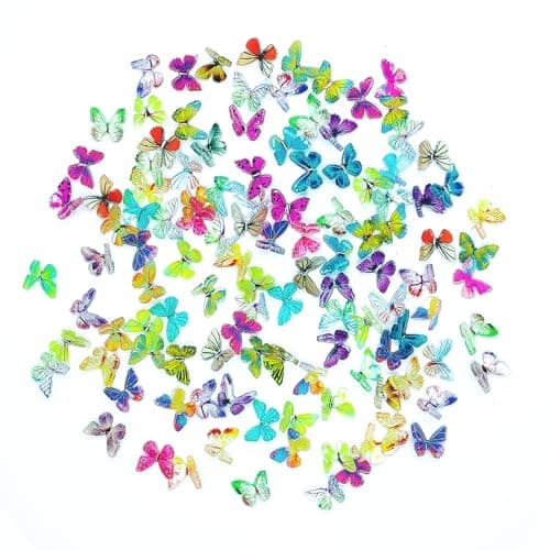 POMKON 50PCS Mini Resin Butterflies Miniature Butterflies Fairy Garden Accessories for DIY Landscaping Decoration