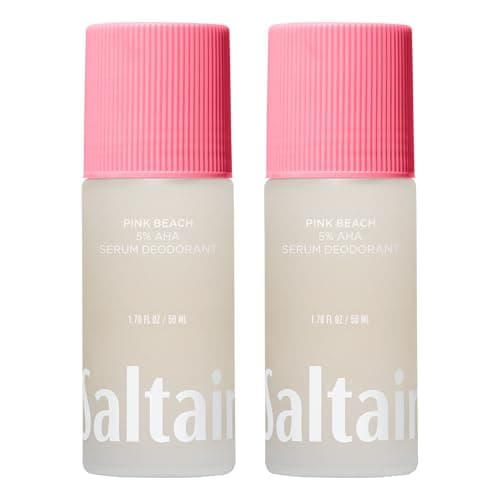 Saltair Serum Deodorant 2 Pack 5 AHA AluminumFree Odor Control for Women Men Mandelic Acid Deodorant with Lactic Acid Pink Beach Scent 2x 17oz Travel Roll On