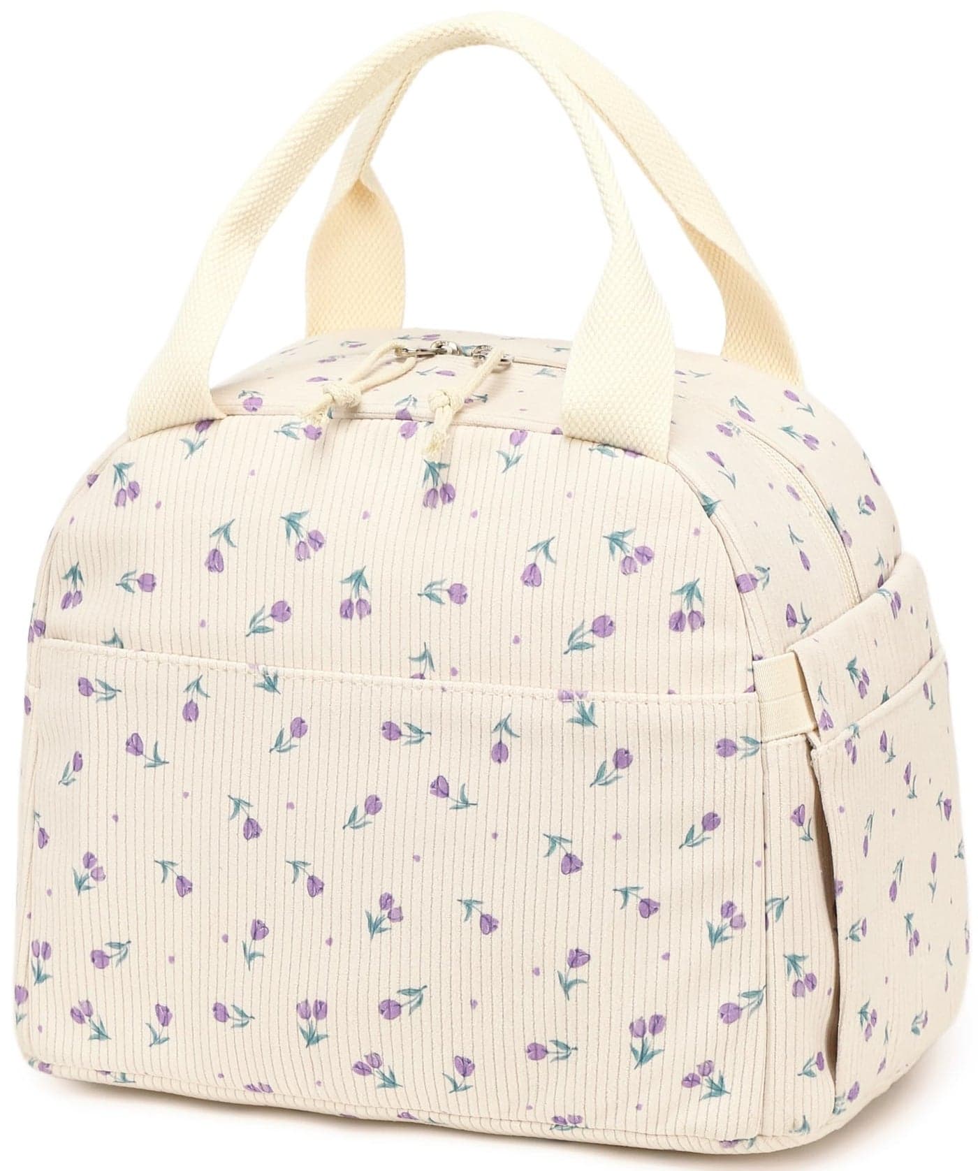 Bluboon Lunch Bag for Women Men Cute Corduroy Lunch Tote Bags Reusable Insulated Lunch Box Large Capacity Reusable Insulated Cooler for Work Picnic or Travel