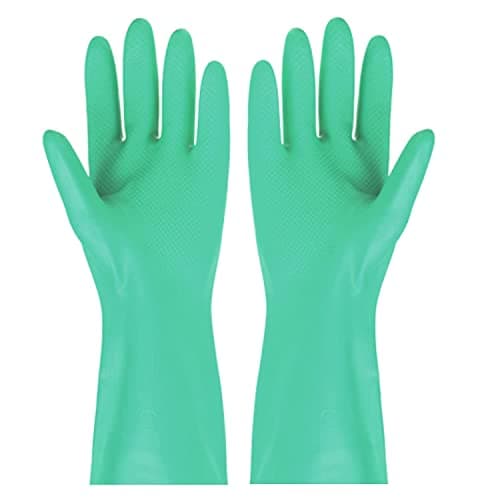 Amzgear Reusable Rubber Gloves for Washing Utensils - 12 Inches Long (Large, 1 Pair) - Ideal for Dishwashing, Gardening, and Hand Cleaning