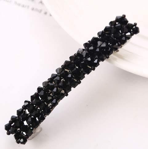 1Pc Black Hair Clips Handmade Rhinestone Barrettes Metal Hair Holders Clips and Barrettes Hair Clips for Women Girls Headwear Styling Accessorie