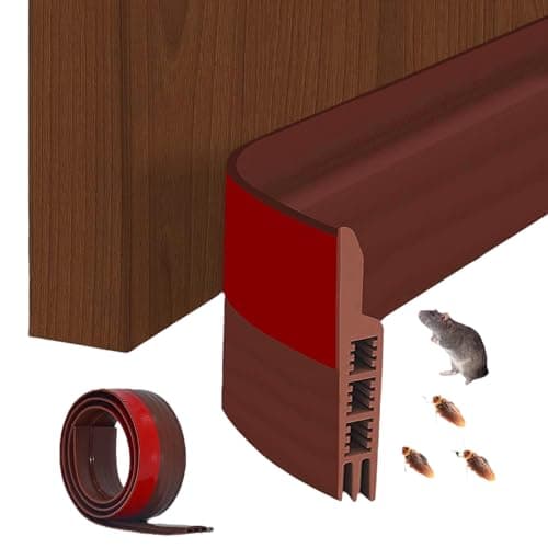 RANUR Silicone Self Adhesive Door Bottom Sealing Strip Guard For Home Door Protector For Home From Dust,Insects,Waterproof,Soundproof Door Seal,Door Air Blocker 1 Meter(1 Meter-Pack Of 3,Brown)