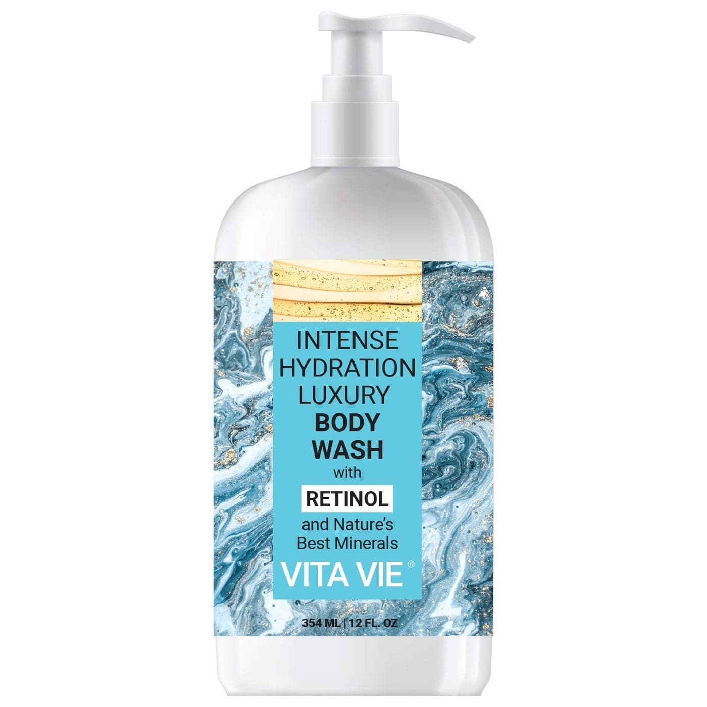 Intense Hydration Luxury Body Wash with Retinol 12 oz Youthful Moisturizing Exfoliating Clean