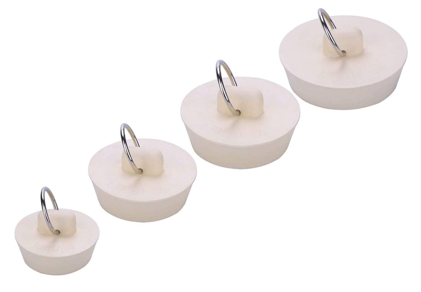 CICITOYWO Bath Tub Drain Stoppers 4 Pieces Sink Bathtub Plug Rubber Kitchen Bathroom Laundry Bar Water Stopper Seal with Hanging Ring for Shower Faucet Cover Pool Plugs and Caps