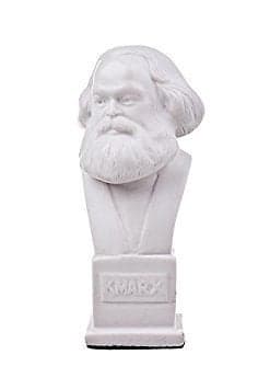 Danila-Souvenirs German Philosopher Socialist Karl Marx Marble Bust Statue Sculpture 4.8'' White (12 cm)