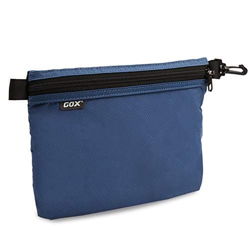 GOX Travel Toiletry Bag Carry On Zipper Pouch Cosmetic Kit Makeup Digital Bag Water Resistant Nylon(navy …