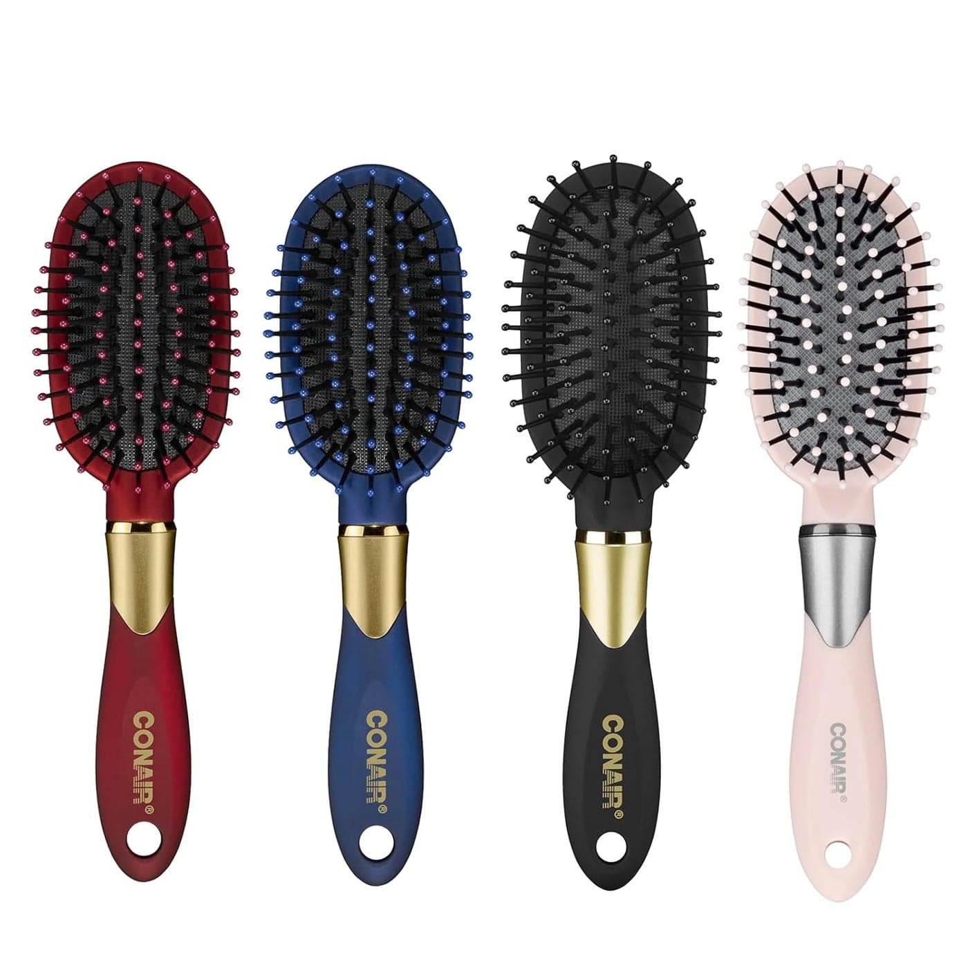 Conair Velvet Touch oval cushion hair brush Travel Hairbrush Detangling curly or straight styles detangler brushes women or men Colors at Random