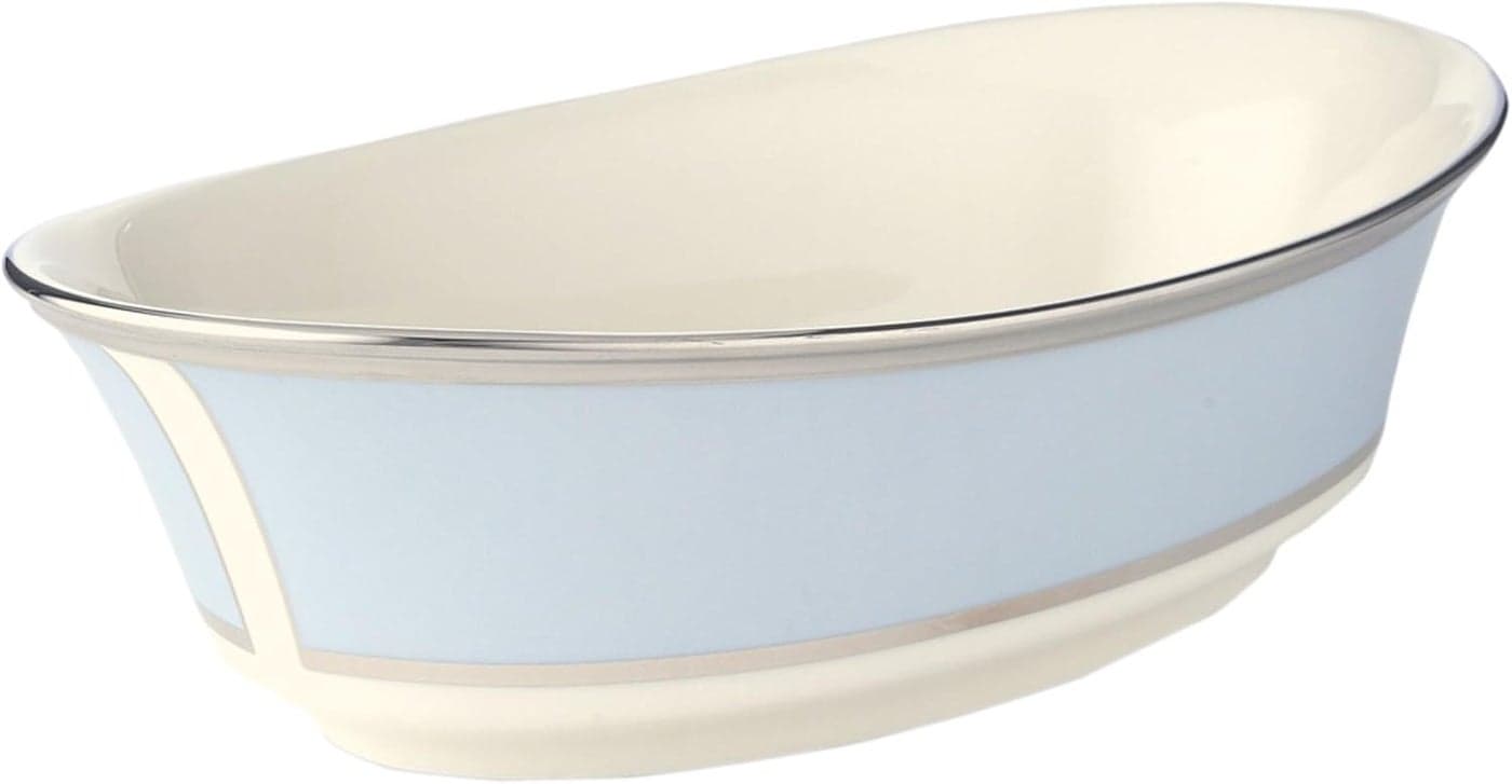 Lenox Blue Frost Platinum Banded Ivory China Open Vegetable Bowl