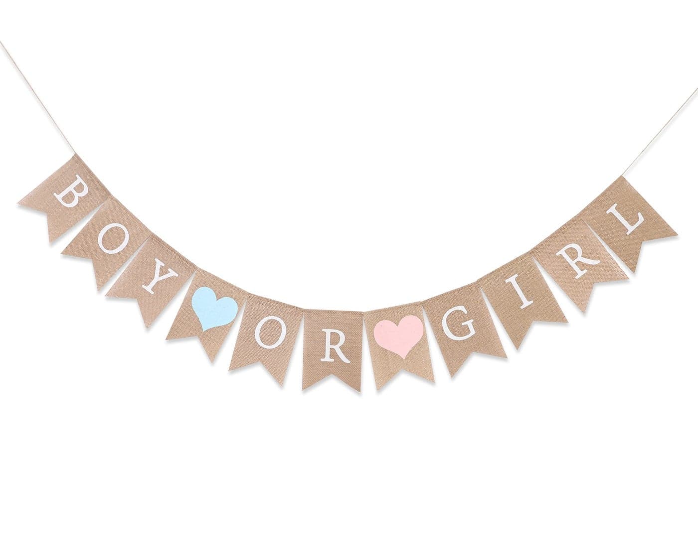Boy or Girl Burlap Banner Rustic Gender Reveal Banner Baby Shower Decorations