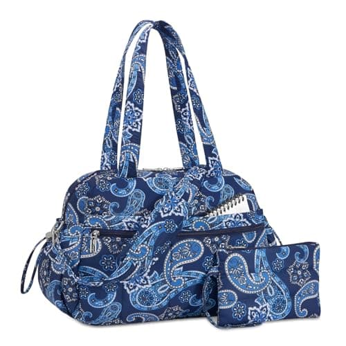TOPDesign Travel Duffel Bag for Women Puffer Gym Bag Sports Tote with Wet Pocket Carry On Weekender with Luggage Sleeve Bandanna