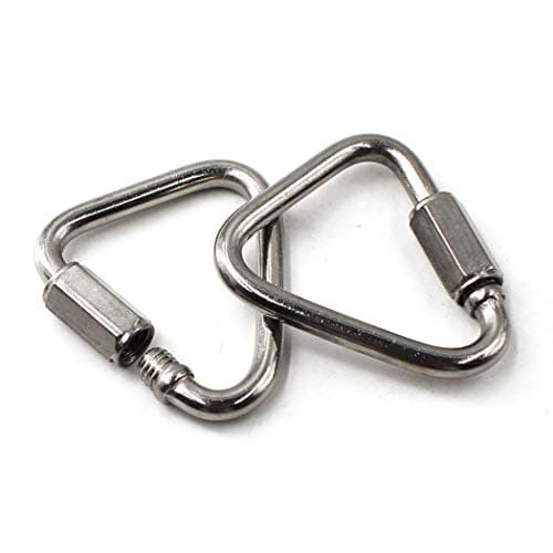 M10 Delta Quick Link 304 Stainless Steel Triangle Quicklink Chain Connector Screw Lock Carabiner Pack of 2