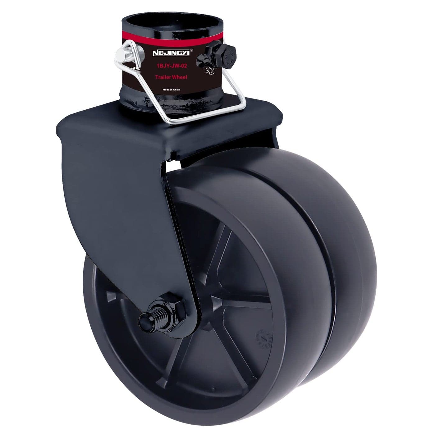 NBJINGYI 6 2000lbs Dual Trailer Swirl Jack Caster Wheel with Pin fits Any Jack Better Soft Ground Roll Black
