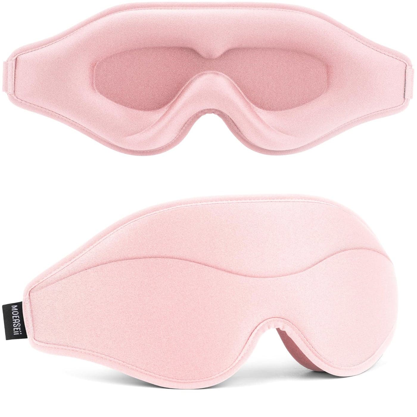 MOEASEii Sleep Mask Total Blackout 3D Sleeping Mask Super Lightweight Silky Soft Eye Mask for Sleeping Fully Adjustable Fit for Home Office Traveling Meditation Yoga Pink