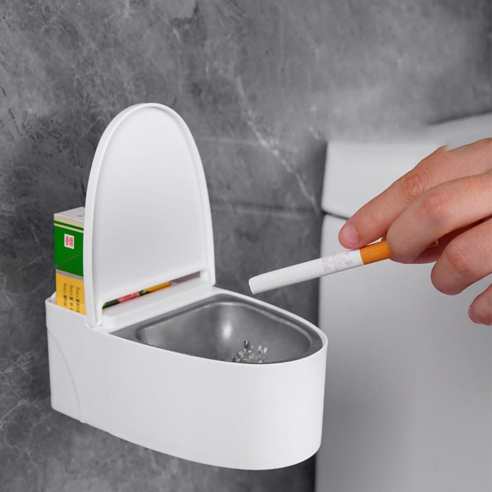 Potency Wall Mounted Ashtray Cute Ash Tray Toilet Shaped Ashtray Wall Mount Ash Tray Table Ashtray Car Ashtray Toilet Bowl Ashtray Trashcan Wall Mount Ashtray Stainless Steel 1Piece White
