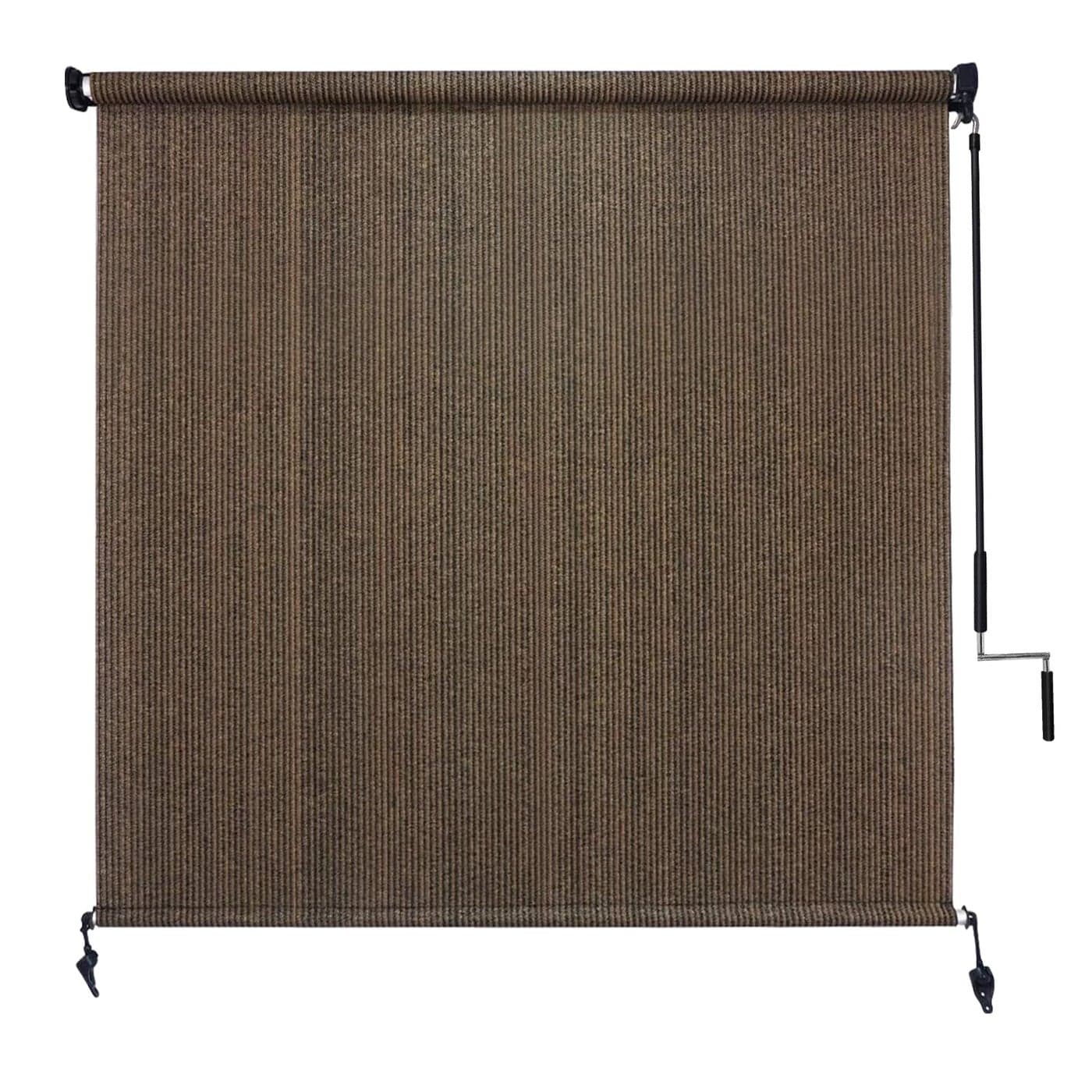 Amagenix Outdoor Roller Shades 8W X 8H Exterior Cordless Patio Shades Roll Up Outdoor Blinds with 90 UV Protection TwoSection Poles with OnePiece Fabric Mocha