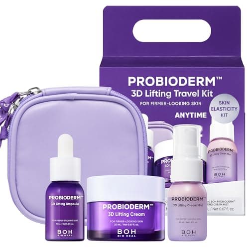 BIOHEAL BOH Probioderm 3D Lifting Travel Size Skin Care Kit Korean Skincare Set for Firming Hydration with Ampoule Face Moisturizer Serum Spray Mini Travel Essentials Gift Set for Women