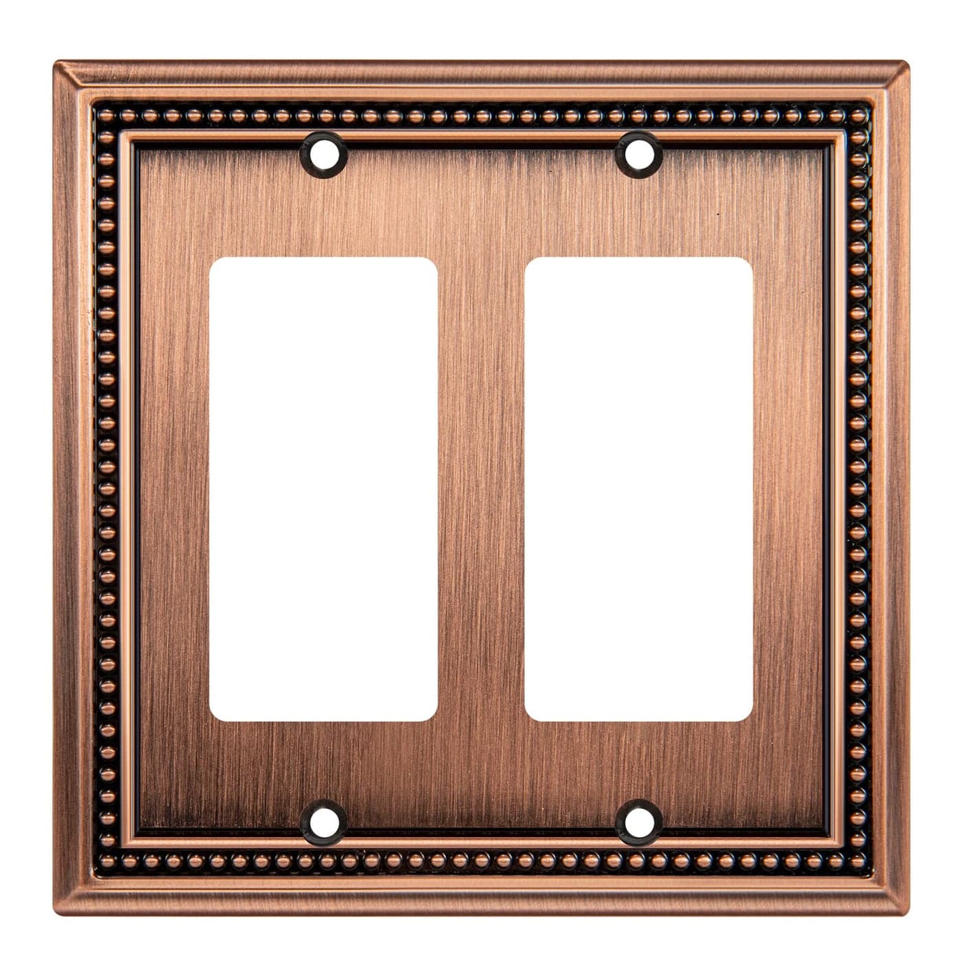 Henne Bery Sunken Pearls Heavdy Duty Decorative Wall Plate Switch Plate Outlet Cover Double Decorator Antique Copper