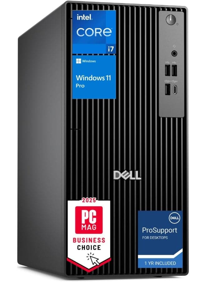 Pro Tower QCT1250 Desktop Computer – 14th Gen Intel® Core™ i7-14700 Processor, 32GB DDR5 Memory, 1TB PCIe NVMe SSD, Intel UHD Graphics, Windows 11 Pro, English Keyboard & Mouse, Black English black