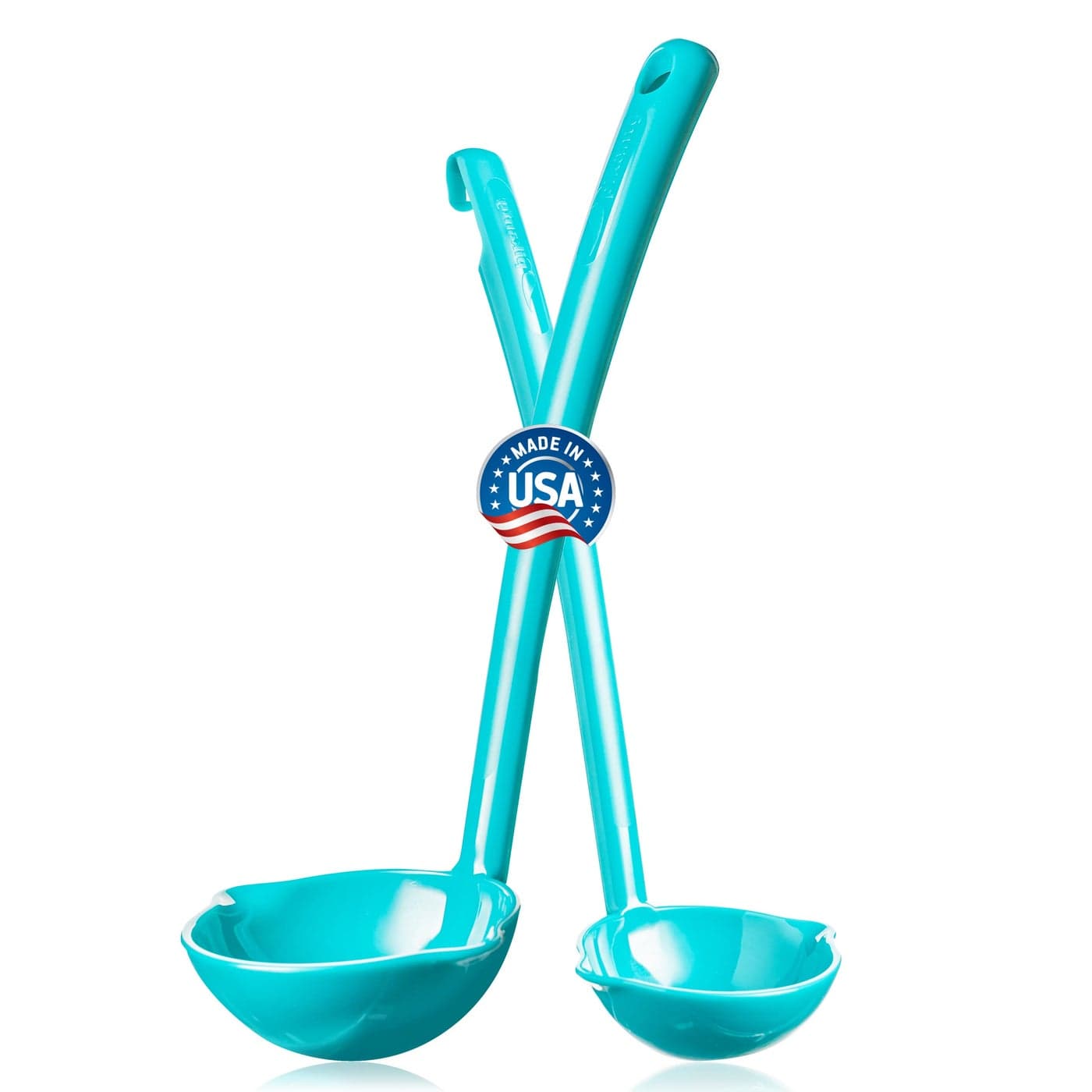 Pikanty Soup and Sauce Ladle Set of 2 Durable HeatResistant Kitchen Utensils Perfect for Serving Cooking Made in USA Dishwasher Safe Teal
