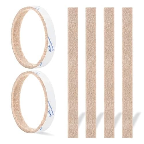Furniture Felt Pads Strips 20pcs Pack 1/2 x 6 Inches Self Adhesive Beige Furniture Pads Anti Scratch Felt Pads Heavy Duty 3mm Floor Protector for Chair Feet for Hardwood Floor