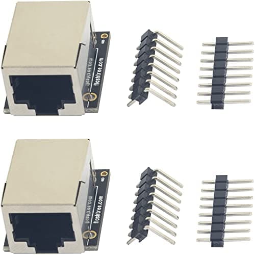 whiteeeen 2pcs RJ45 Breakout Board 8P8C Jack Ethernet Connector with 8Pin 2 Type Pin Headers (Straight and Right Angel)