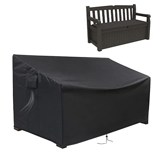 Guisong Outdoor Storage Bench Cover, Protective Cover for Keter Bench Deck Box 70 Gallon, Waterproof Covers for Patio Benchs/Seating Storage Cabinet