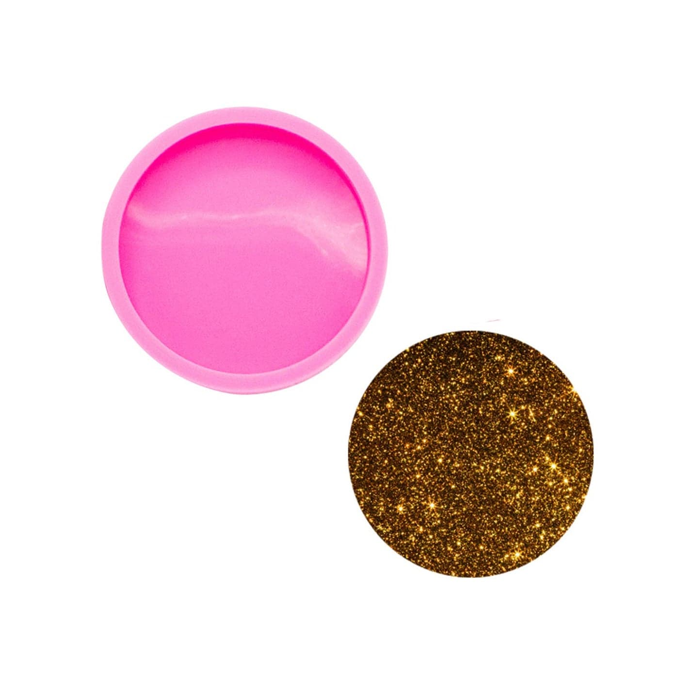 Super Glossy Round Coaster Silicone Mold for Epoxy Resin Casting Molds Resin Coaster Mold Diameter 59cm23 inch DIY Candy Desserts Crystal Jelly Pudding Cupcake Baking Molds Size S