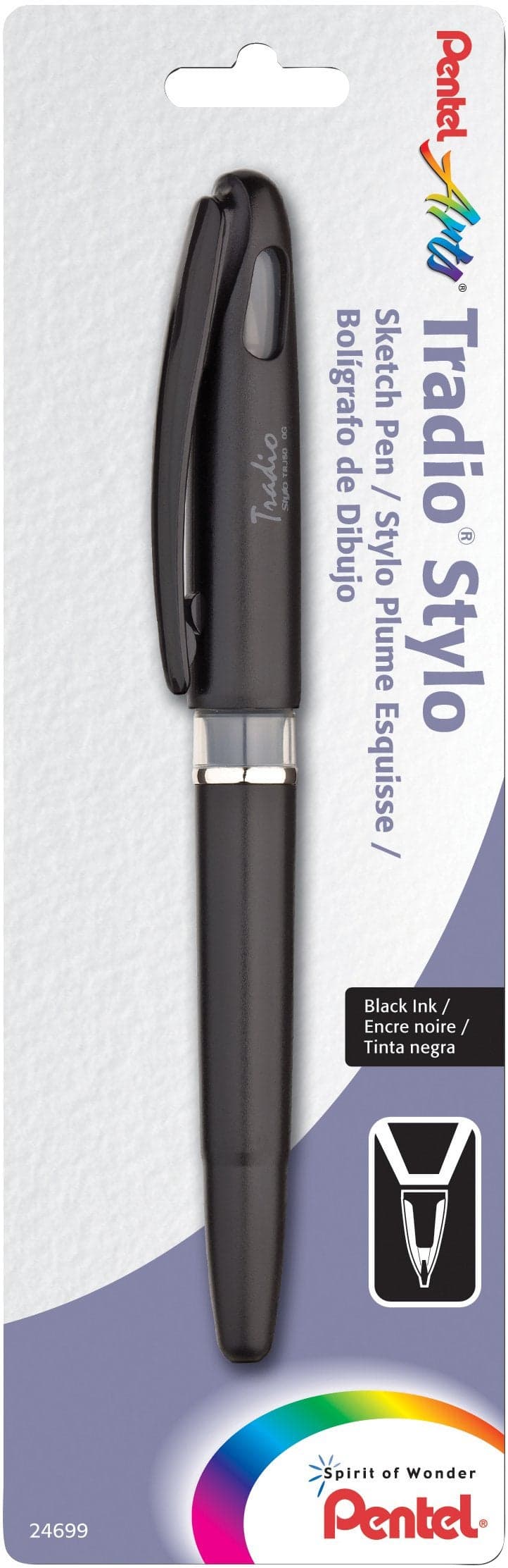 Pentel Arts Tradio Stylo Sketch Pen Black Ink Pack of 1 TRJ50BPA