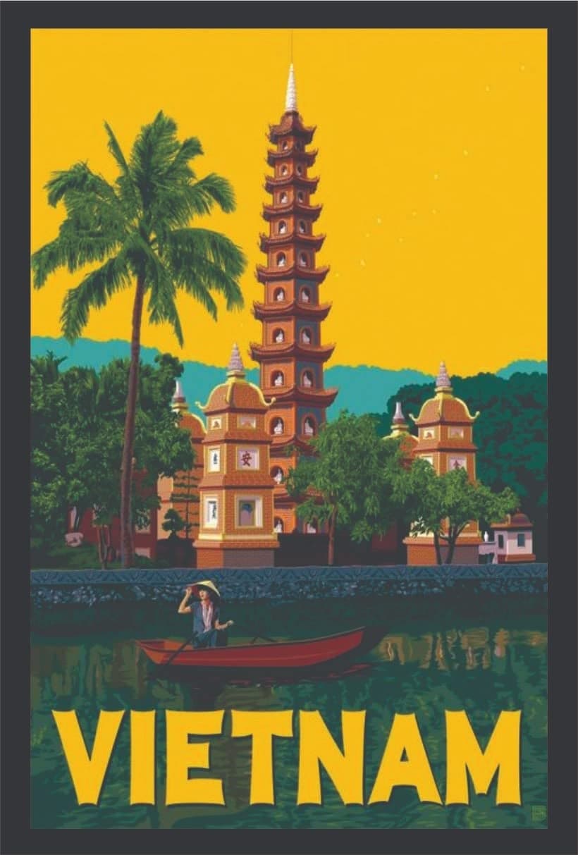 Skywalk Souvenir Vietnam Wooden Fridge Magnet (Multicolor)