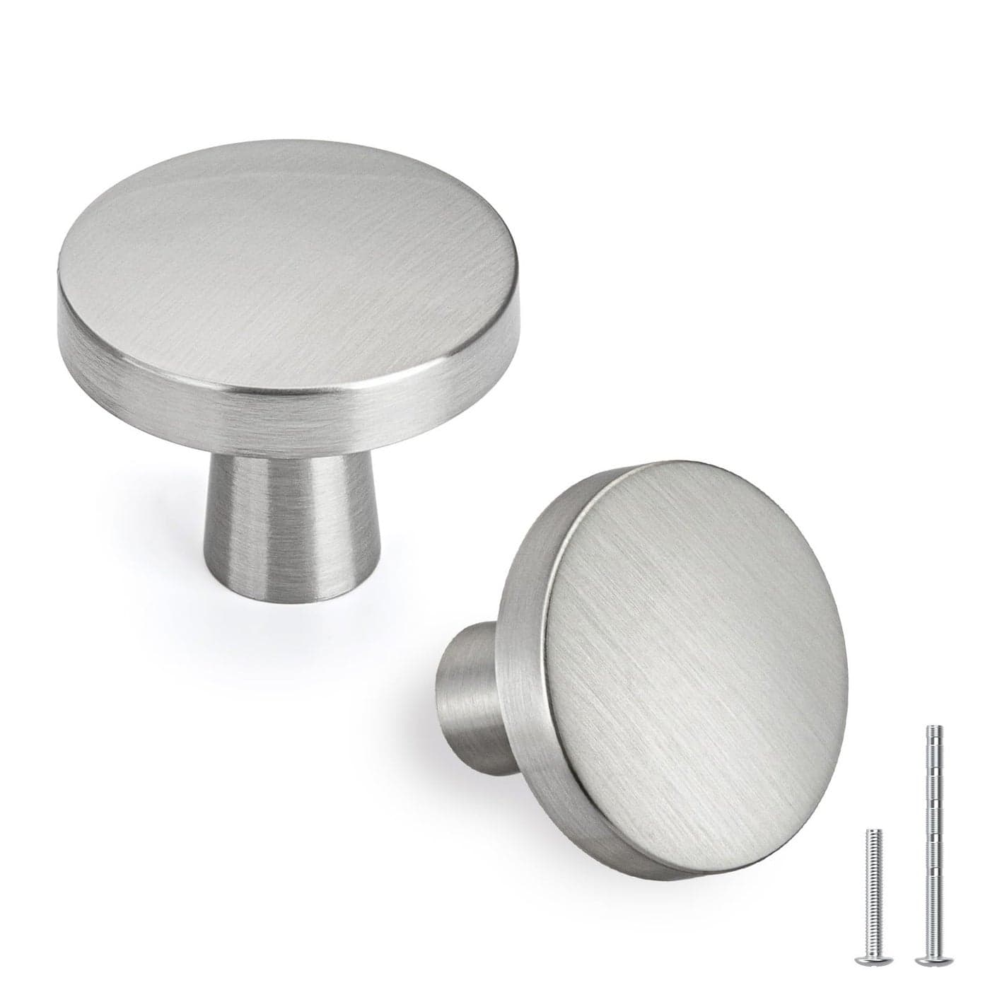 goldenwarm 5 Pack Brushed Nickel Cabinet Knobs for Kitchen Hardware Handles Round Drawer Knob for Closet Bifold Modern Cabinets Pulls127 Inch