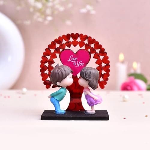 CraftVatika Love Couple Kissing Miniature Valentine Gift for Boyfriend and Girlfriend Valentines Showpiece Gift for Love Couple, Wife, Husband Gift for Home Decor