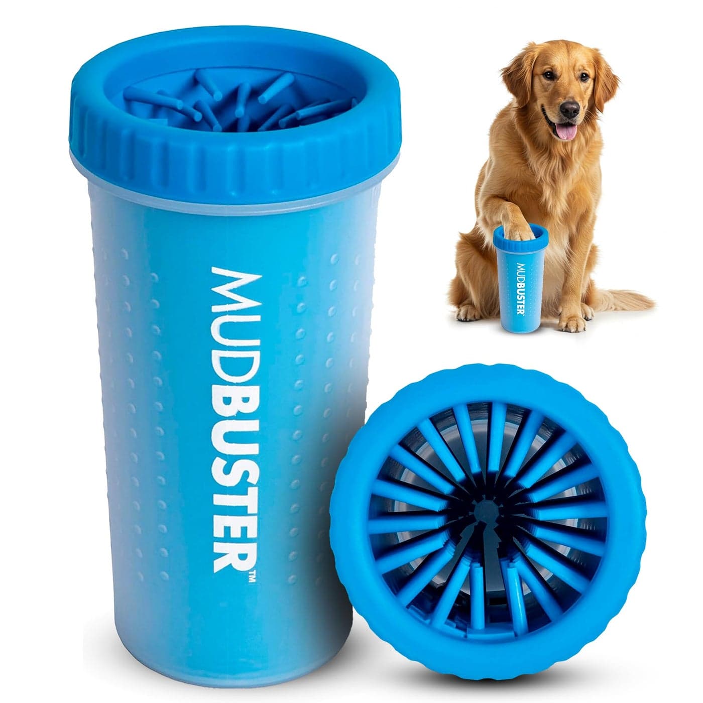Dexas MudBuster Large Portable Pro Blue Paw Cleaner for Dogs Premium Quality Pet Supplies and Accessories