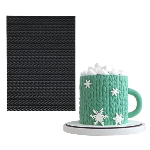 mostsom Silicone Lace Cake Molds Reusable Fondant Embossing Mats for Cake Decorating, Sweater Pattern, Cupcakes, Cookies, Chocolate - Food-Grade Non-Stick Baking Tools (C_ Sweater Pattern)