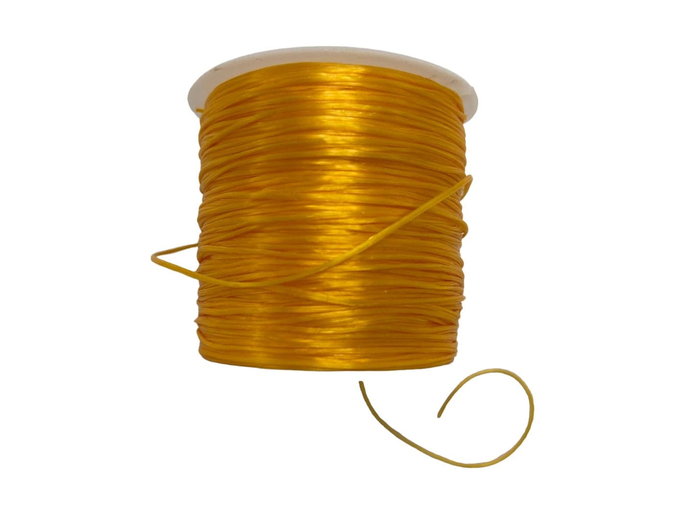 Self Lub Elastic Crystal Stretch Cord for Jewelry Making – Flat Beading Thread for Bracelets, Anklets, DIY Crafts – Durable, Clear Elastic String for Beads & Charms (Yellow, 50 Meter, 0.5 mm)