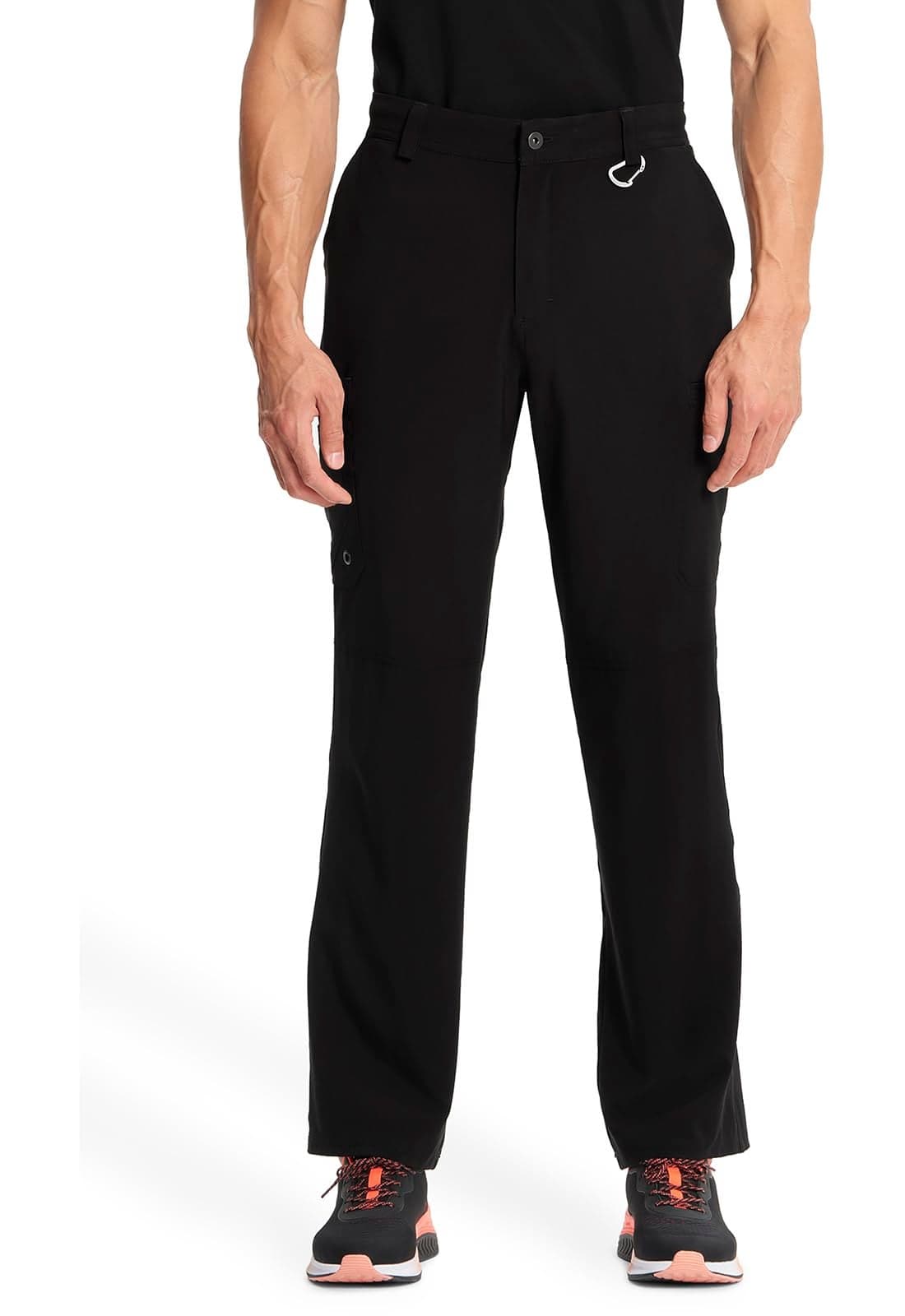 Cherokee Infinity Men Scrub Pants 6 Pockets Tapered Leg with Fly Front and Inside Functional Drawstring Plus Size CK200A 2XL Black
