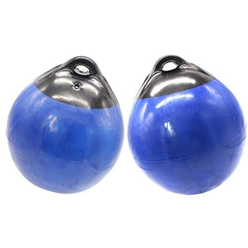 X-Haibei Pair of Boat Fenders Ball Round Anchor Buoy, Dock Bumper Ball Inflatable Vinyl Shield Protection Marine Mooring Buoy Blue, A29 D 11.8 *H 13.8 INCH