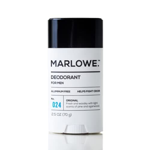 MARLOWE Aluminum Free Mens Deodorant Stick 25 oz Helps Fight Odor Clean Vegan Formula with Coconut Oil Shea Butter Tapioca Starch Original Fresh Sage Fir Scent No Parabens