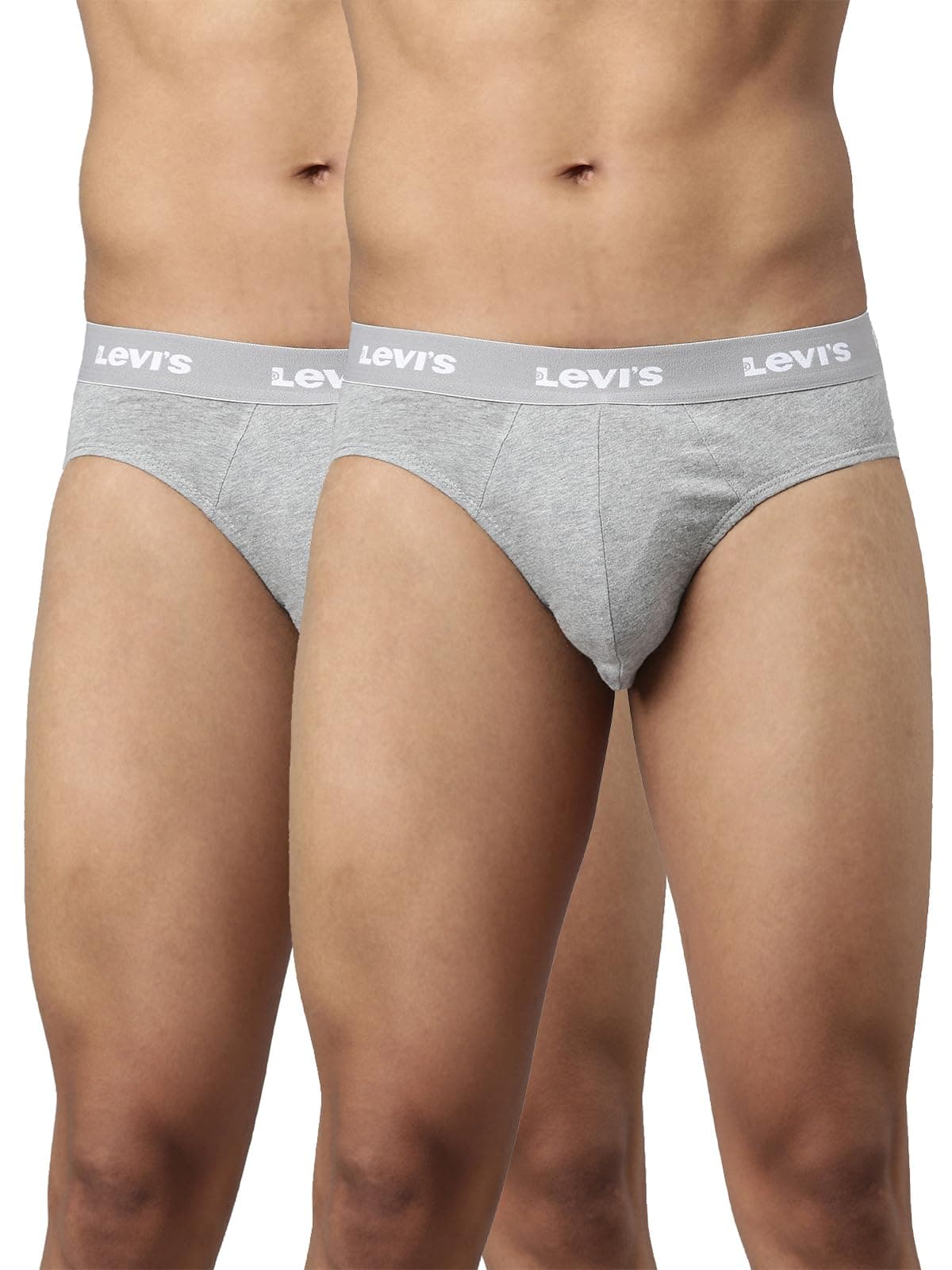Levi's Men's Cotton Regular Fit Solid Brief (Pr81426,Lt. Grey Melange_M)
