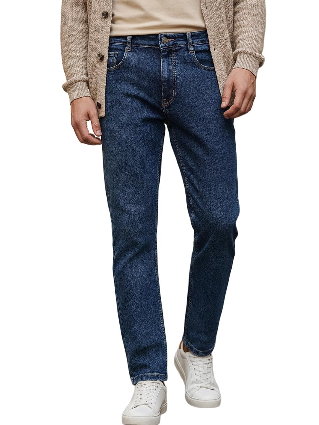 Urbano Fashion Men's Dark Blue Regular Fit Washed Jeans Stretchable (avtowlreg-dblue-32)