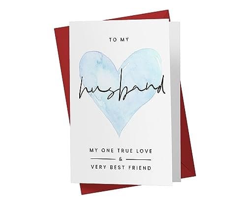 Karto Sweet Birthday Card for Husband Him - Large 5.5x8.5 inch Husband Birthday Cards - One True Love