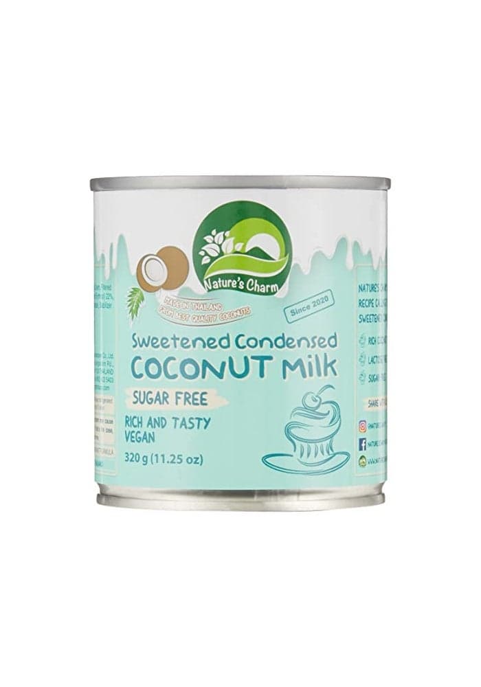 Natures Charm Sweetened Condensed Coconut Milk Vegan Lactose Free 1125oz Pack of 6 Rich And Tasty Combo With KC Commerce Wodden Spoon