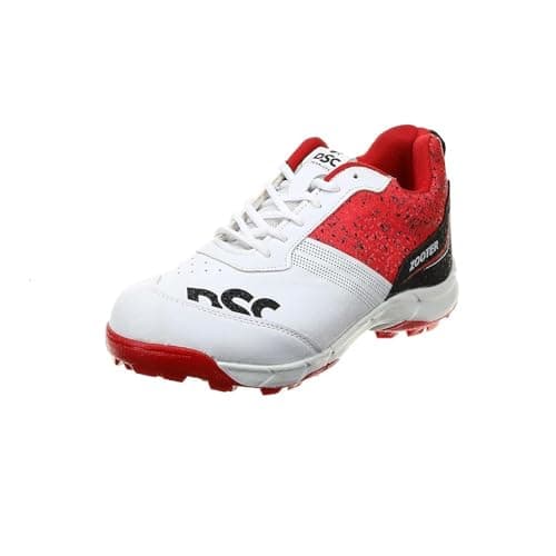 DSC Zooter PVC Cricket Shoe for Men and Boys, Size-4 UK (White-Red)